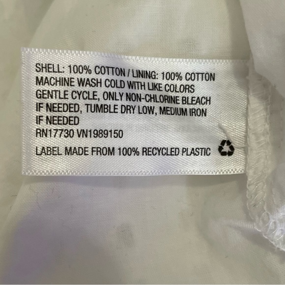 a new day puff sleeve eyelet blouse top shirt size large 100% cotton NWOT boho - Picture 12 of 14